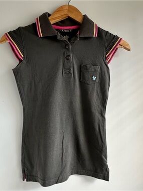 Rare Fossil Brown Polo with Bright Pink Trim